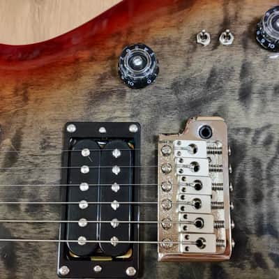 PRS PRS SE Custom 24-08 Quilted - Charcoal Cherry Burst image 5