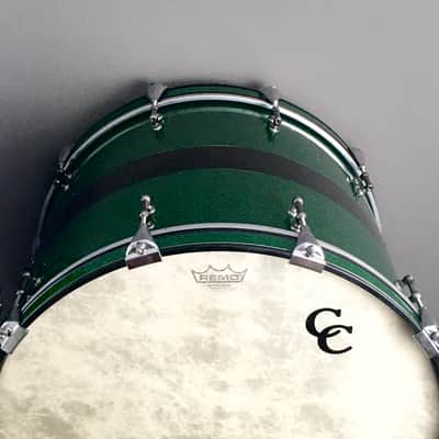 C&C Custom Drums Green Glass Glitter USA Order Made Drum Set Rock Kit CC Cardwell & Cardwell CC Maple Shells 12/14/22 image 18