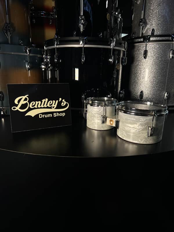 Vintage 60's/70's Ludwig White Marine Pearl Bongos 6" & 8" (RM4-DC) image 1