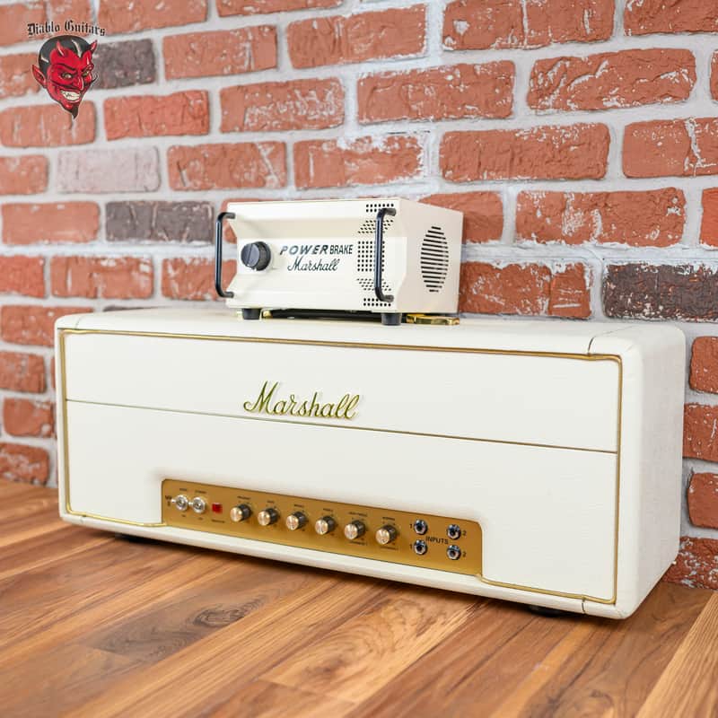 Marshall 1959SLP 35th Anniversary MK II Reissue 2-Channel 100-Watt Guitar Amp Head 1997 White w/ Matching 1960AX 4x12 Cabinet image 1