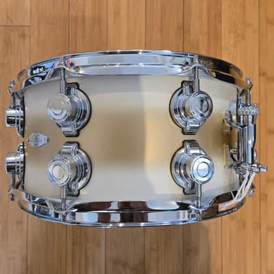 Snares - C&C Drum Co. 7x14 12th & Vine Maple/Poplar "LA Camco" Snare Drum (Antique White/Gold Duco) image 2