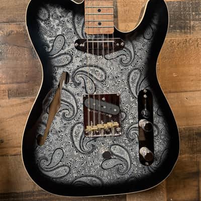 Heroux Guitars Timothy James Signature Semi-Hollow SS T-Style Guitar w/ Forrest Lee Jr. B-Bender - Black Paisley image 1