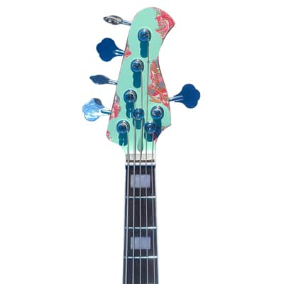 NEW DHATARATTHA CUSTOM GUITARS J-BASS 5-STRING - SEAFOAM/PAISLEY RELIC - NAMM 2025 image 3