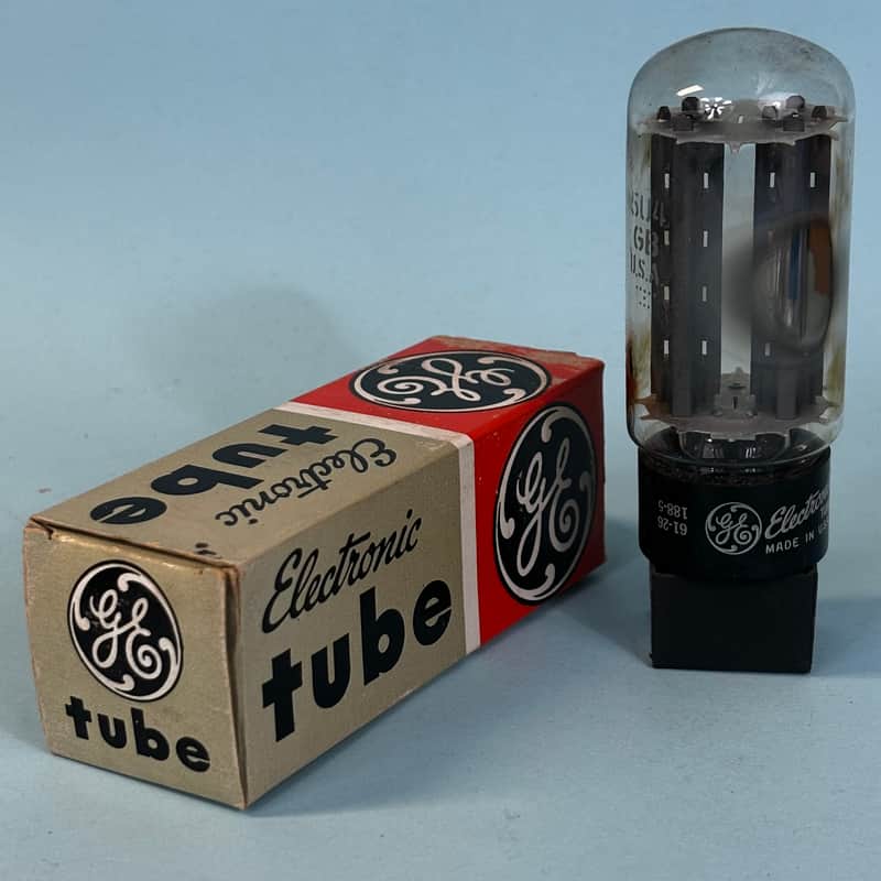 1961 General Electric 5U4GB Vintage GE Side Getter Gray Plate Rectifier TubeT400 image 1