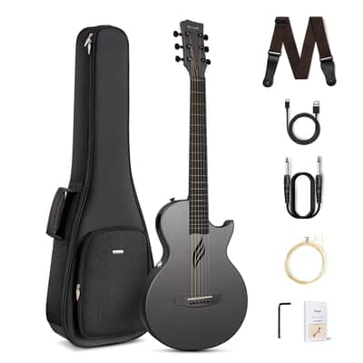 NOVA GO SP1 Carbon Fiber Travel Guitar - 35" Acoustic Electric - Black image 1