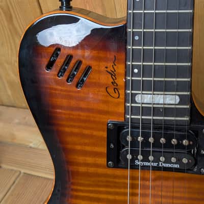 Godin LGXT Cognac Burst Flame AA - Excellent Condition image 4