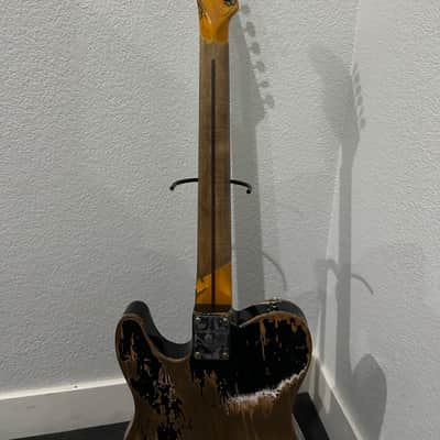 Custom Shop Limited Edition (Telecaster) Double Esquire Super Heavy RelicAged Black w/ Tomatillo HW Pickups image 8