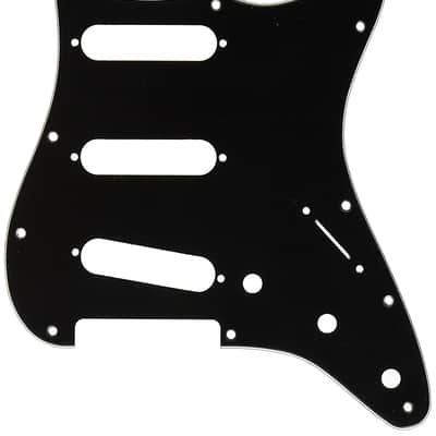 Genuine Fender Stratocaster/Strat 3-Ply 11-Hole Guitar Pickguard B/W/B - BLACK image 1