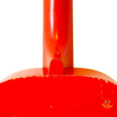 1950s Harmony Stella Sundale H907 Parlor Guitar Jubilee Red & White Acoustic w/ Hardshell Case – “Candy” image 16