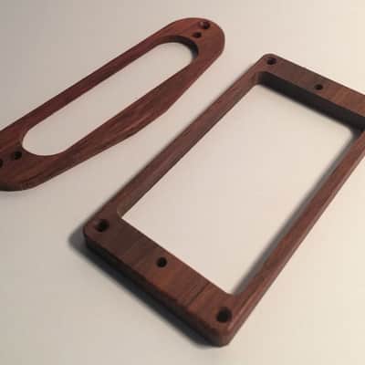 Guilford Genuine Cocobolo Flat H/S Humbucker Strat Pickup Ring Set - USA image 2