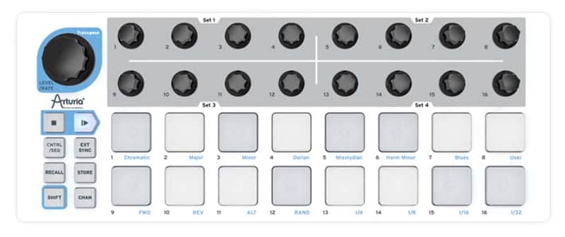 Arturia BeatStep | MIDI & CV controller with 16 step sequencer, presets, pads & encoders, with included software image 1