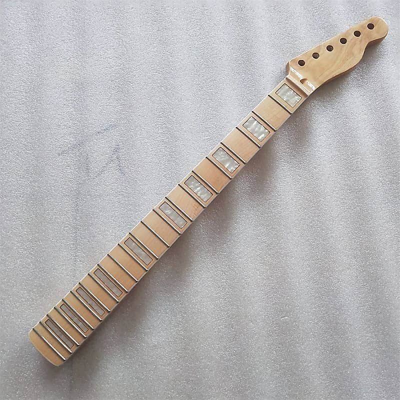 Maple Wood Guitar Telecaster Style Neck with White Block Inlay image 1