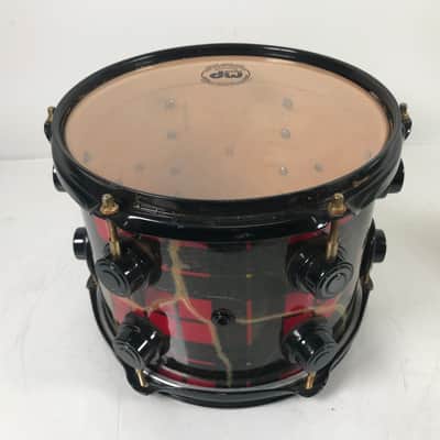 Rare Vintage DW Plaid Red Snare Drum 10x8 image 6