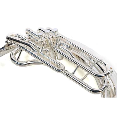 Yamaha YSH-411 Series Brass BBb Sousaphone Regular Ysh411S Silver- Instrument Only image 3