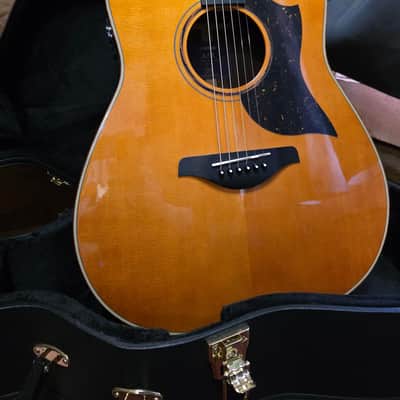 Yamaha A5R A.R.E. Acoustic/Electric Guitar - Vintage Natural w/ Hard Case image 16