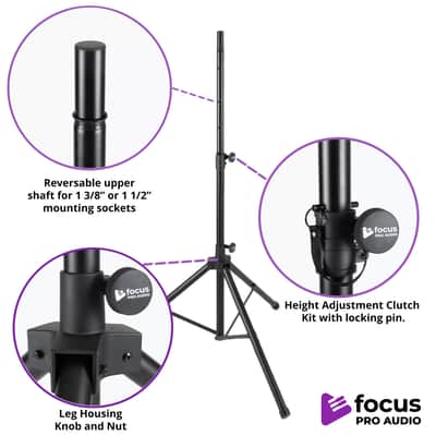 Focus Pro Audio All-Aluminum Speaker Stand Pack image 2