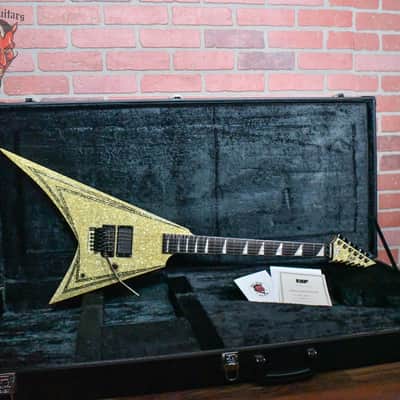 ESP Custom Shop Alexi Laiho Signature “Pearl” Pearloid Top with Black/Gold Sparkle Pinstripes Kiso Japan 2010 Namm w/OHSC image 2