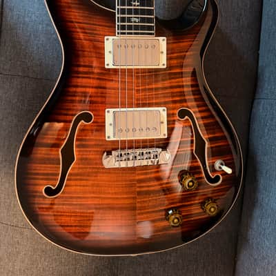 PRS SE HOLLOWBODY II PIEZO ORANGE TIGER SMOKEBURST, MINT, UPGRADED TUNERS! image 1