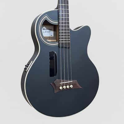 Warwick RockBass Alien Deluxe Thinline Hybrid 4 String Acoustic Electric Bass Guitar -Black image 2