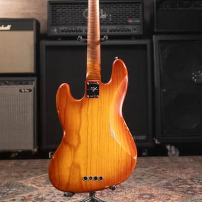 Fender Custom Shop Artisan Maple Burl Relic Jazz Bass - Honey Burst with Hardshell Case image 9