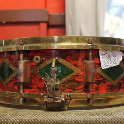 1930s Premier Dominion Super 5.5"x14" Snare Drum in Sunset Pearl image 5