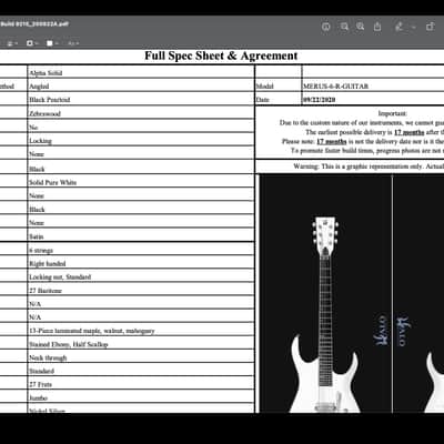 Halo MERUS - 6 String 2023 - Pure White image 13