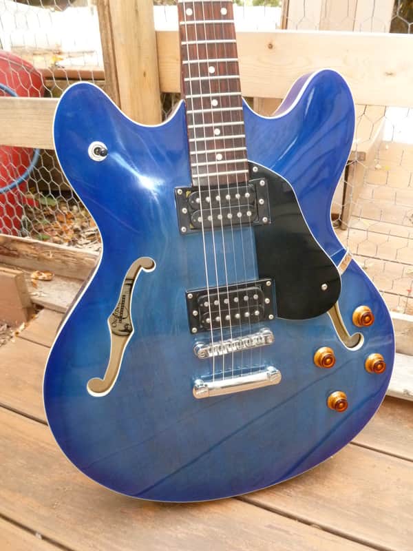 Oscar Schmidt OE-30 Delta King  Deep Blue Archtop image 1