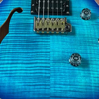 PRS SE Custom 24 Semi-hollow Piezo Electric Guitar - Lake Blue image 3