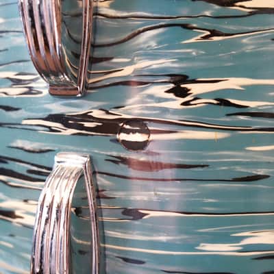 Vintage 1960s Ludwig USA 13" Maple Tom w/ Rings - Bowling Ball Blue Oyster Pearl | 9x13" image 13