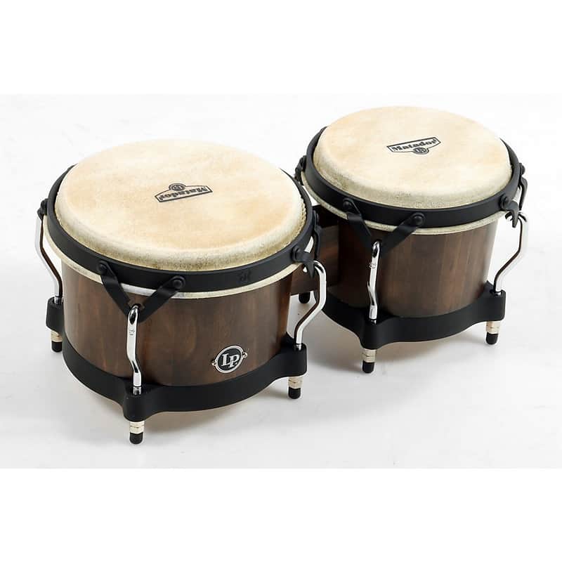 LP Matador Pine Whiskey Barrel Bongos, with Black Hardware Regular image 1