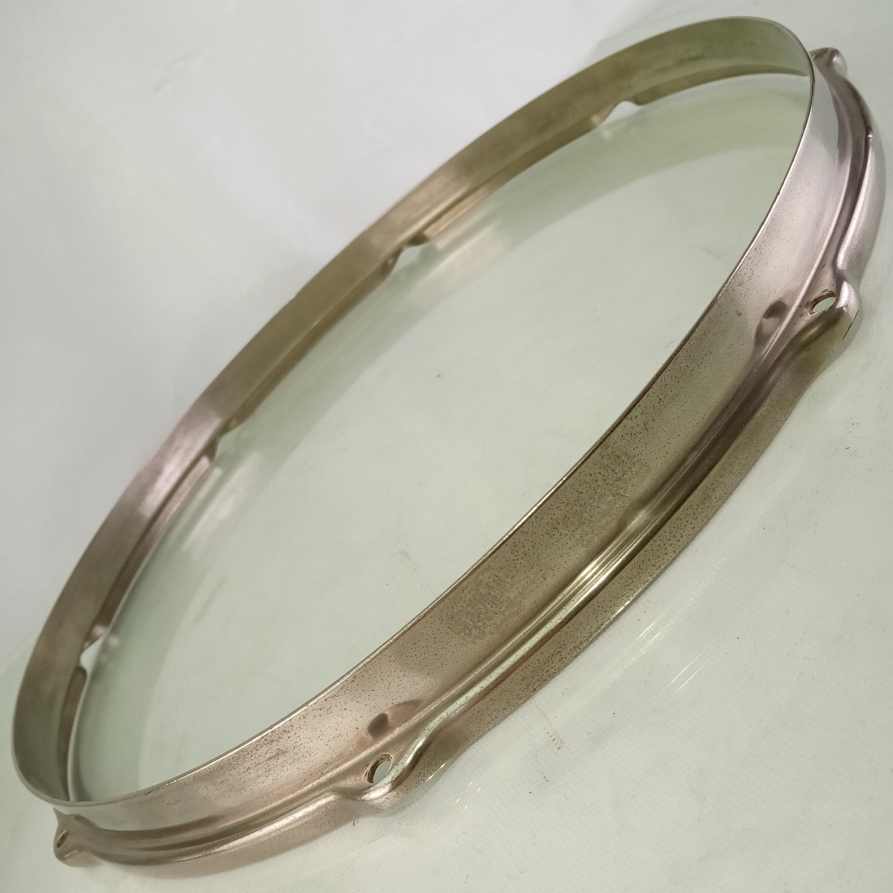 Leedy 14"Double-Flange Stick-Chopper Snare Drum/Tom Batter Rim/Hoop Nickel-Brass — main photograph