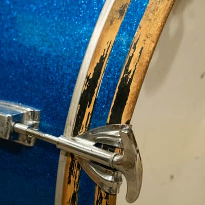 Ludwig 12/15/18" Mixed Era Drum Set - 1960s Blue Sparkle image 4