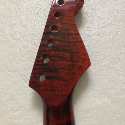 Left Handed Glossy Tiger Maple Guitar Strat Style Neck image 9