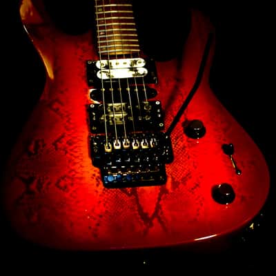 LAG ROCKLINE "Snake" 1990 Snakeskin. Handmade in France. Superstrat. Cool & Unique. image 12