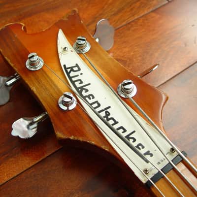 1986 Rickenbacker 4001 V63 Fireglo Finish LEFT HANDED w/ PMC Option - RARE w/ Orig. Maxima Strings! image 3