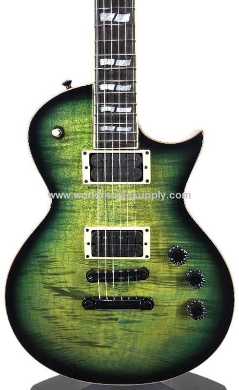 ESP ESP USA Custom Eclipse w/ Seymour Duncan with Case - Dark Lime Sunburst Serial#: US25293 image 1