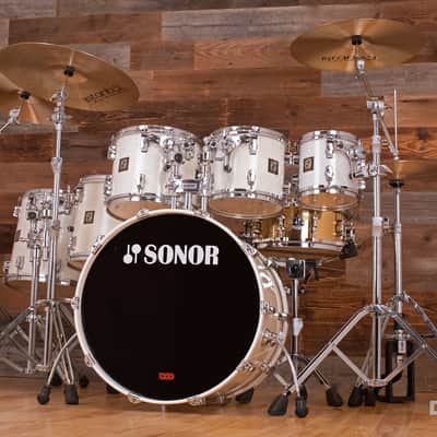 Sonor Force 3003 6 Piece Maple Drum Kit, White Sparkle Lacquer (Pre Loved) image 4