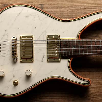 Insane custom shop artwork Zerberus Gorgonized Nemesis genuine Italian White Carrara Marble Top #001 image 2