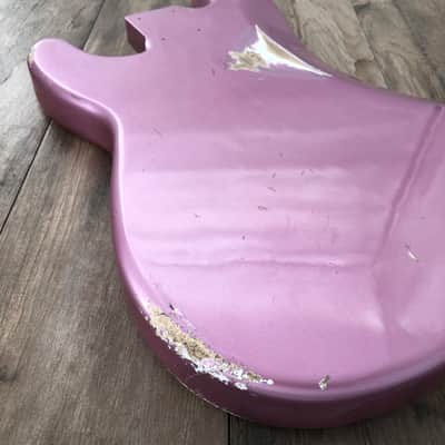 FRANCHIN Jupiter bass body Relic Aged Burgundy Mist Metallic 100% Nitro Lacquer Basswood Precision-Style Made in Italy - Stock piece #23120726 imagen 10