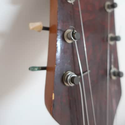 Vintage 1940s Regal Junior Jumbo Flattop Acoustic Guitar Project High Action & Chipped Kluson Tuner Buttons Lots Of Protentional Rare Original Chipboard Case & Case Candy image 12