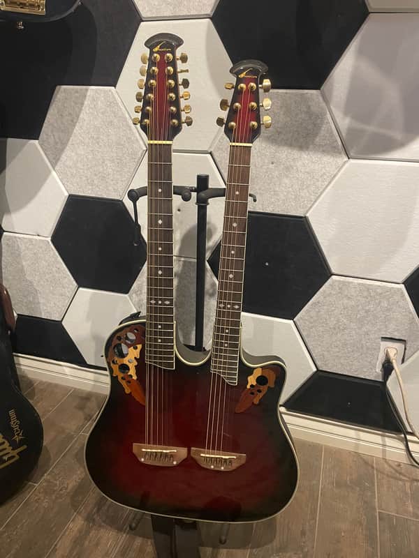 Ovation CSD225 Celebrity Deluxe Double Neck 2001 - Ruby Redburst image 1