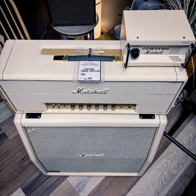 Marshall 1959SLP 35th Anniversary MK II Reissue 2-Channel 100-Watt Guitar Amp Head 1997 White w/ Matching 1960AX 4x12 Cabinet image 6
