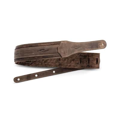 Taylor Element Distressed Leather Guitar Strap - Dark Brown 3" image 1