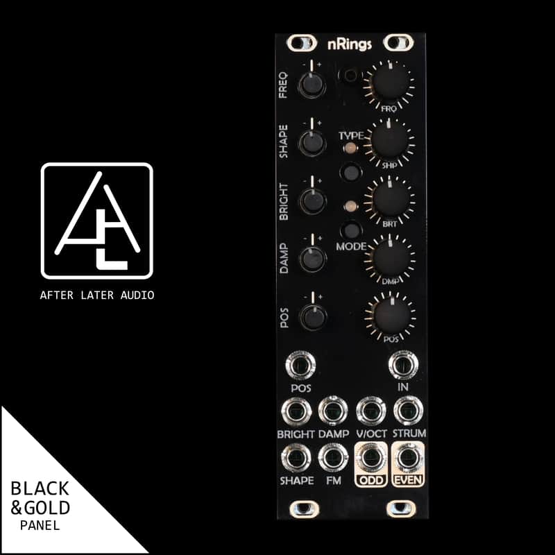 nanoRings - Mutable Instruments Clone - nRings, Micro Rings - Custom Black/Gold Panel image 1