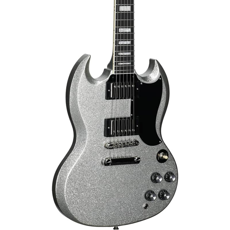 Epiphone Exclusive SG Custom Electric Guitar, Silver Sparkle | Reverb