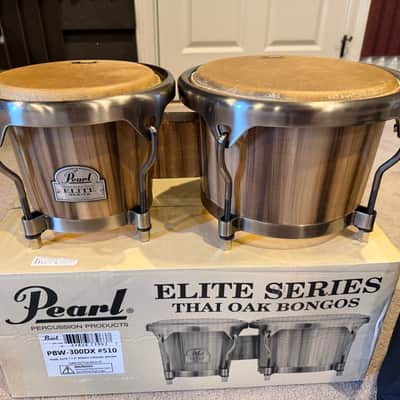 Pearl PBW300DX/510 Elite 7 / 9" Oak Bongos 2010s - Caramel Brown image 2