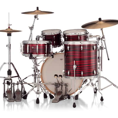 Pearl Masters Maple Red Oyster Swirl Lacquer 22x16", 10x7", 12x8", 16x16" 4pc Drums Shell Pack | Standard | MM6 | Auth Dealer image 6