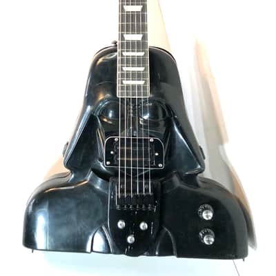 Electric Guitar Made Out Of A Vintage Star Wars Darth Vader Action Figure Case The Vadercaster 2022 Black plastic image 2