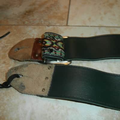 Vintage 1960's Ace-Style Guitar Strap! Green, Yellow, White! image 8