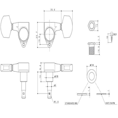 GOTOH SG301-20 GROVER BUTTON CHROME SET image 8
